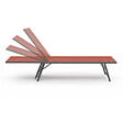 ID MARKET - Lot de 2 transats de jardin inclinables KAILUA en acier gris anthracite et toile terracotta - vignette