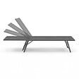 ID MARKET - Lot de 2 transats de jardin inclinables KAILUA en acier gris anthracite et toile grise - vignette