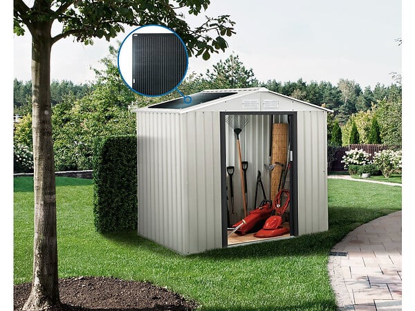 HABITAT ET JARDIN - Abri de jardin métal "Nebraska" - 4,07m² avec panneaux solaires - large