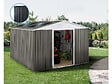 HABITAT ET JARDIN - Abri jardin métal "Dallas" - 12,99 m² avec panneaux solaires - Taupe - vignette