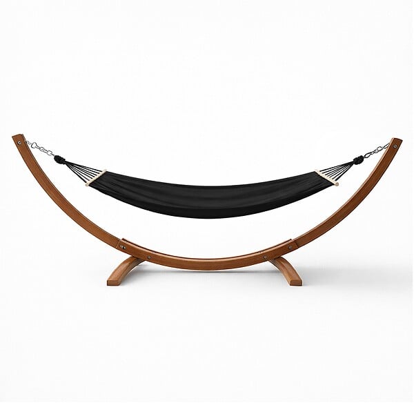 OVIALA - Hamac sur pied en bois noir - Manille - large