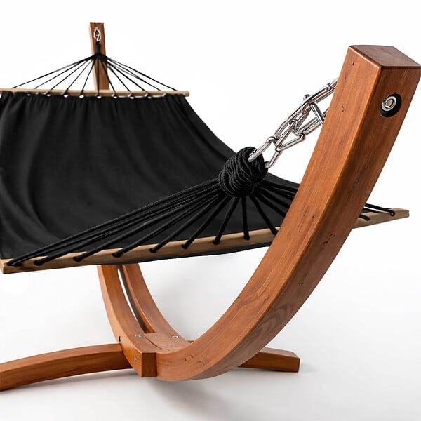 OVIALA - Hamac sur pied en bois noir - Manille - large