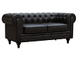 HABITAT ET JARDIN - Canapé fixe Chesterfield "Aliza" - 157 x 82 x 70 cm - 2 places - Marron - vignette
