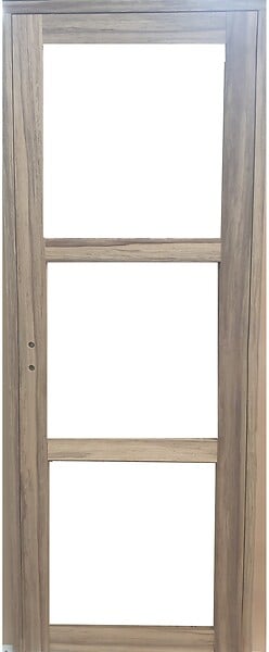 GD MENUISERIES - Bloc Porte bois Frake Vitrage transparent H204 x L73 cm Côte Tableau P.Droit - large