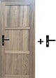 GD MENUISERIES - Bloc Porte bois Frake 3 Panneaux H204 x L83 cm Côte Tableau P.Droit, Poignee - vignette