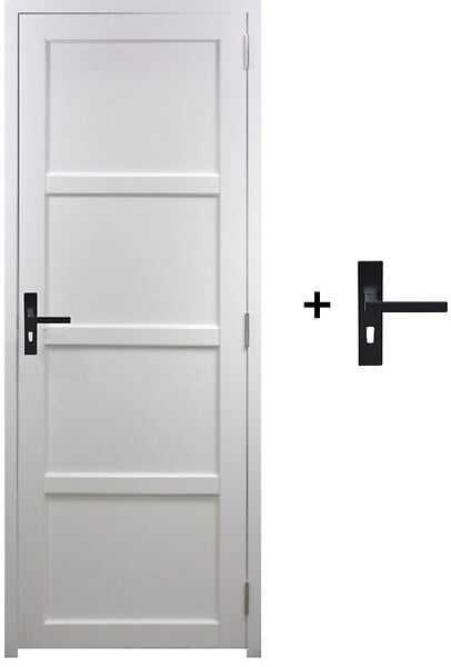 GD MENUISERIES - Bloc Porte Tamera Blanc H204 x L83 cm Côte Tableau P.Gauche,Poignee - large