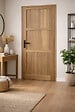 GD MENUISERIES - Bloc Porte bois Frake 3 Panneaux H204 x L73 cm Côte Tableau P.Droit, Poignee - vignette