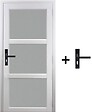 GD MENUISERIES - Bloc Porte Kenya Blanc Vitre H204 x L73 cm Côte Tableau P.Droit,Poignee - vignette