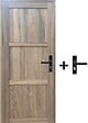 GD MENUISERIES - Bloc Porte bois Frake 3 Panneaux H204 x L83 cm Côte Tableau P.Gauche, Poignee - vignette
