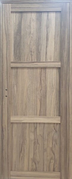 GD MENUISERIES - Bloc Porte bois Frake 3 Panneaux H204 x L73 cm Côte Tableau P.Droit - large
