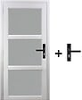 GD MENUISERIES - Bloc Porte Kenya Blanc Vitre H204 x L83 cm Côte Tableau P.Gauche,Poignee - vignette
