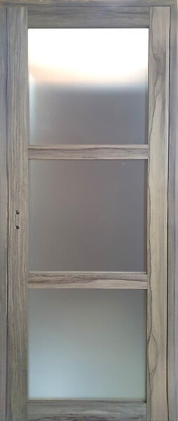 GD MENUISERIES - Bloc Porte bois Frake Vitrée H204 x L83 cm Côte Tableau P.Droit - large