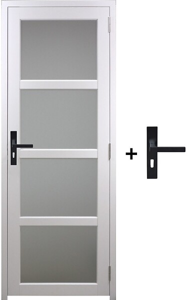 GD MENUISERIES - Bloc Porte Tana Vitrée Blanc H204 x L73 cm Côte Tableau P.Gauche, Poignee - large