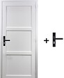 GD MENUISERIES - Bloc Porte Korya Blanc 3 panneaux H204 x L83 cm Côte Tableau P.Droit,Poignee - vignette