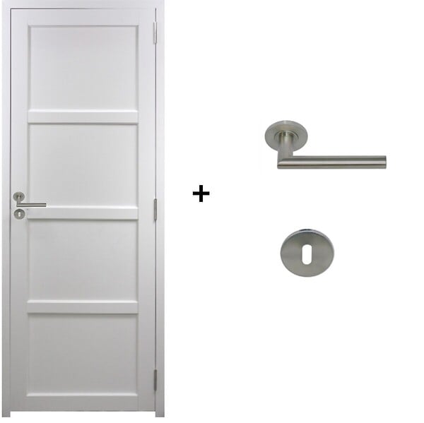 GD MENUISERIES - Bloc Porte Tamera Blanc H204 x L83 cm Côte Tableau P.Gauche,Poignee Pomerol - large