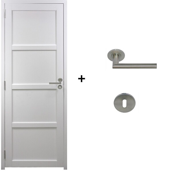 GD MENUISERIES - Bloc Porte Tamera Blanc H204 x L83 cm Côte Tableau P.Droit,Poignee Pomerol - large