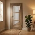 GD MENUISERIES - Bloc Porte bois Frake Vitrage transparent H204 x L83 cm Côte Tableau P.Gauche, Poignee Pomerol - vignette