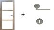 GD MENUISERIES - Bloc Porte bois Frake Vitrage transparent H204 x L83 cm Côte Tableau P.Gauche, Poignee Pomerol - vignette