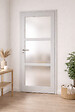 GD MENUISERIES - Bloc Porte Greyria Gris Clair Vitrée H204 x L83 cm Côte Tableau P.Droit,Poignee Pomerol - vignette