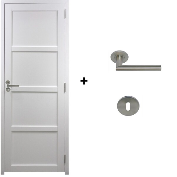 GD MENUISERIES - Bloc Porte Tamera Blanc H204 x L73 cm Côte Tableau P.Gauche,Poignee Pomerol - large