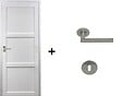 GD MENUISERIES - Bloc Porte Korya Blanc 3 panneaux H204 x L73 cm Côte Tableau P.Droit,Poignee Pomerol - vignette