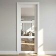 GD MENUISERIES - Bloc Porte Kenya Blanc Vitrage transparent H204 x L83 cm Côte Tableau P.Gauche,Poignee Pomerol - vignette