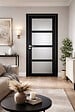 GD MENUISERIES - Bloc Porte Telia Noir Vitrée H204 x L73 cm Côte Tableau P.Droit,Poignee Pomerol - vignette