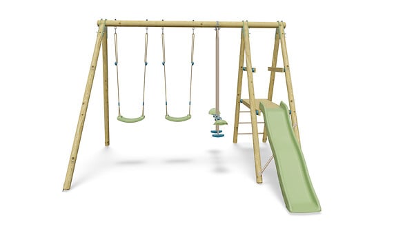 ALEO - Portique en bois TUTTI 2 - 6 enfants - H.2.30m - large