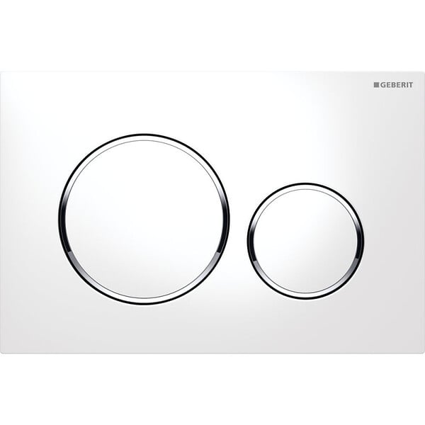 GEBERIT - Plaque de déclenchement WC DUOFIX Sigma 20, Blanc et chromé - large
