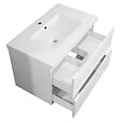 AICA SANITAIRE - Meuble de salle de bain suspendu 80 cm, 2 tiroirs, avec vasque,MDF blanc - vignette