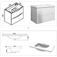 AICA SANITAIRE - Meuble de salle de bain suspendu 80 cm, 2 tiroirs, avec vasque,MDF blanc - vignette