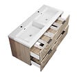 AICA SANITAIRE - Meuble de salle de bain suspendu 120 cm, 4 tiroirs, avec vasque blanche,MDF chêne brillant - vignette
