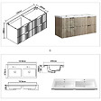 AICA SANITAIRE - Meuble de salle de bain suspendu 120 cm, 4 tiroirs, avec vasque blanche,MDF chêne brillant - vignette