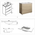 AICA SANITAIRE - Meuble de salle de bain 100 cm, 3 tiroirs, MDF chêne, avec vasque + pieds - vignette