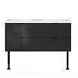 AICA SANITAIRE - Meuble de salle de bain 120 cm, 4 tiroirs, MDF anthracite brillant, avec double vasque + pieds - vignette