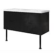AICA SANITAIRE - Meuble de salle de bain 120 cm, 4 tiroirs, MDF noir brillant, avec double vasque + pieds - vignette