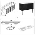 AICA SANITAIRE - Meuble de salle de bain 120 cm, 4 tiroirs, MDF noir brillant, avec double vasque + pieds - vignette