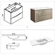 AICA SANITAIRE - Meuble de salle de bain suspendu 100 cm, 2 tiroirs, avec vasque,MDF chêne - vignette