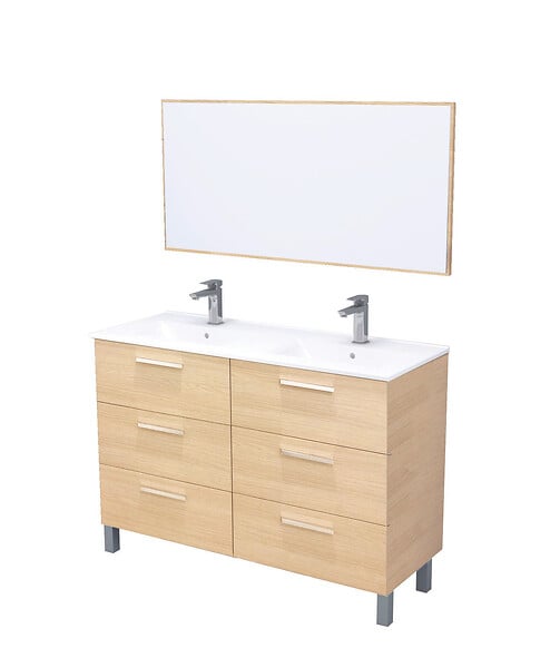 ONDEE - Meuble à poser PALLAS - 120cm - Chêne clair - Mélaminé - PEFC - large