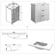 AICA SANITAIRE - Meuble de salle de bain brilliant 80 cm, 3 tiroirs, MDF blanc, avec vasque + pieds - vignette