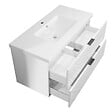 AICA SANITAIRE - Meuble de salle de bain suspendu 100 cm, 2 tiroirs, avec vasque,MDF blanc brillant - vignette