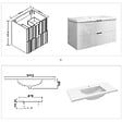 AICA SANITAIRE - Meuble de salle de bain suspendu 100 cm, 2 tiroirs, avec vasque,MDF blanc brillant - vignette
