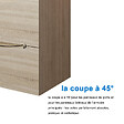 AICA SANITAIRE - Meuble de salle de bain suspendu 80 cm, 2 tiroirs, avec vasque,MDF chêne - vignette