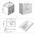 AICA SANITAIRE - Meuble de salle de bain suspendu 60 cm, 2 tiroirs, avec vasque blanche,MDF blanc brillant - vignette
