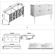 AICA SANITAIRE - Meuble de salle de bain à poser au sol brilliant 120 cm, 4 tiroirs, MDF blanc, avec vasque + pieds - vignette
