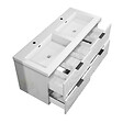 AICA SANITAIRE - Meuble de salle de bain suspendu 120 cm, 4 tiroirs, avec vasque blanche,MDF blanc brillant - vignette