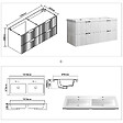 AICA SANITAIRE - Meuble de salle de bain suspendu 120 cm, 4 tiroirs, avec vasque blanche,MDF blanc brillant - vignette