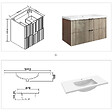 AICA SANITAIRE - Meuble de salle de bain suspendu 100 cm, 2 tiroirs, avec vasque,MDF chêne brillant - vignette