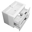 AICA SANITAIRE - Meuble de salle de bain suspendu 80 cm, 2 tiroirs, avec vasque blanche,MDF blanc brillant - vignette