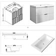 AICA SANITAIRE - Meuble de salle de bain suspendu 80 cm, 2 tiroirs, avec vasque blanche,MDF blanc brillant - vignette